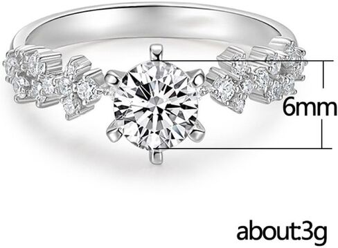 925 sterling silver fashion Classic Diamond timeless engagement ring Cubic Zirconia Rings Diamond Rings for Women Jewelry Findings Earring Backs Findings (US Code 7) in Kuwait