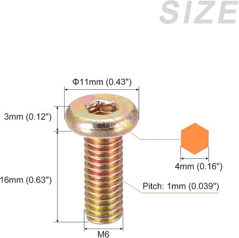 Hex Socket Head Machine Screws, (M6x16mm) 20Pcs, Carbon Steel Screws - for Machinery, Furniture, DIY in Saudi Arabia