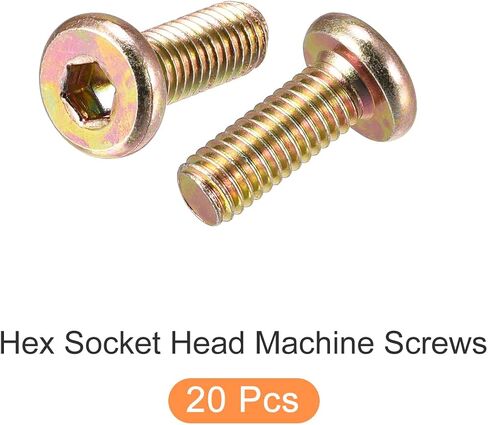 Hex Socket Head Machine Screws, (M6x16mm) 20Pcs, Carbon Steel Screws - for Machinery, Furniture, DIY in Saudi Arabia