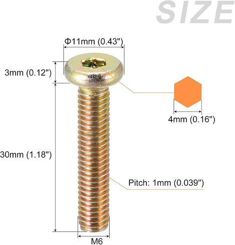 Hex Socket Head Machine Screws, (M6x16mm) 20Pcs, Carbon Steel Screws - for Machinery, Furniture, DIY in Saudi Arabia