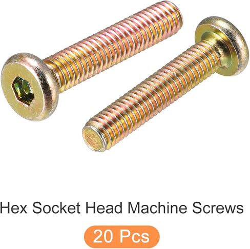 Hex Socket Head Machine Screws, (M6x16mm) 20Pcs, Carbon Steel Screws - for Machinery, Furniture, DIY in Saudi Arabia