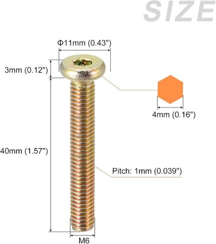 Hex Socket Head Machine Screws, (M6x16mm) 20Pcs, Carbon Steel Screws - for Machinery, Furniture, DIY in Saudi Arabia