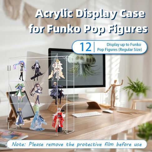 حافظة عرض، حافظة عرض أكريليك لشخصيات Funko Pop، صندوق خزانة عرض شفاف مقاوم للغبار مثبت على الحائط أو سطح المكتب، حافظة عرض للشخصيات الصغيرة، شخصيات الحركة، المقتنيات، البلورات، أميبو in Kuwait
