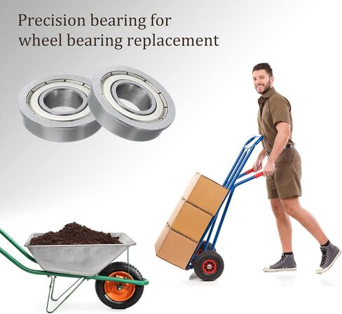 4 قطع محامل كروية ذات حواف FR8ZZ - [1/2x1-1/8x5/16 بوصة] محامل عجلات بديلة لاستخدام محور شاحنة تهذيب الحشائش، فولاذ الكروم، ABEC-3 in Kuwait