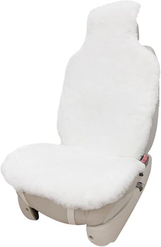 غطاء مقعد السيارة فو جلد الغنم الصوف وسادة مقعد السيارة 1 قطعة - أبيض in Kuwait
