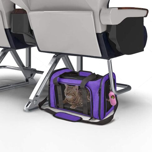 أكياس ROSEBB Cat Carrier للكلاب وحقائب حمل الحيوانات الأليفة للقطط الصغيرة المتوسطة والجراء بوزن 15 رطلاً، من حقيبة الكلاب الصغيرة المعتمدة من شركة الطيران ناعمة الجوانب، حامل جرو للسفر قابل للطي (متوسط، وردي) in Kuwait