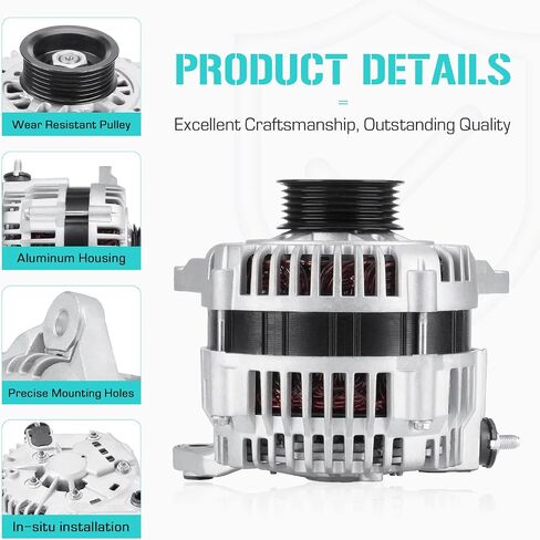Alternator Fit for Infiniti I30 3.0L 1998 1999, Fit for Nissan Maxima 3.0L 1995 1996 1997 1998 1999, 334-2041, 020709, 200-13639, 90-25-1075N in Saudi Arabia
