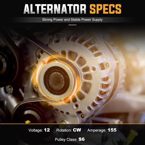Alternator 3.6 3.6LReplacement Compatible with 07-09 Suzuki XL-7, 08-10 Saturn VUE Aura, 08-09 Pontiac Torrent, 13-17 GMC Terrain, 08-12 Chevrolet Malibu, 08-17 Equinox Replace AND0472, 40052447R in Saudi Arabia