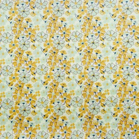 Yellow Floral Charm Packs for Quilting 5 inch, Fall Fabric Squares 5x5, 100% Cotton Fabric Scraps for Crafts, Precut Fabric Squares (42Pcs) in Saudi Arabia