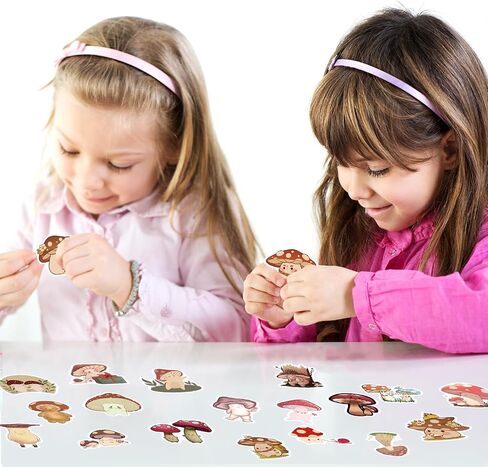 60pcs Mushroom Stickers for Kids, Cute Plump Mushroom Stickers Waterproof Vinyl Stickers Decorative Decals for Water Bottles Scrapbooking Notebooks Phone Cases Gift Bags Decor in Saudi Arabia