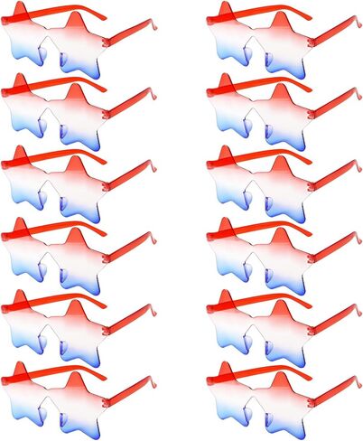 12Pcs American Flag Sunglasses Red White and Blue Star Glasses Patriotic Accessories 4th of July Party Supplies for Women Men in Saudi Arabia