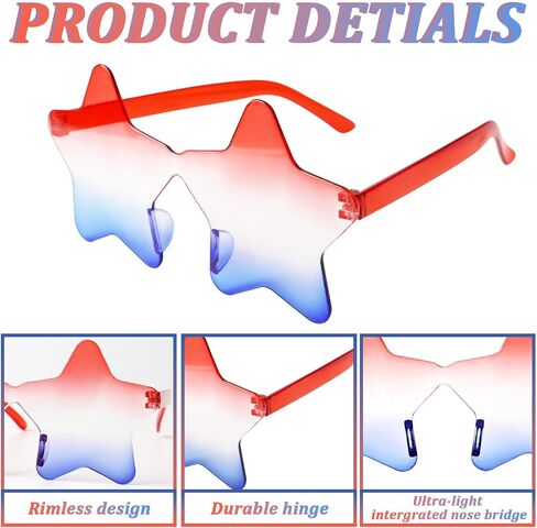 12Pcs American Flag Sunglasses Red White and Blue Star Glasses Patriotic Accessories 4th of July Party Supplies for Women Men in Saudi Arabia