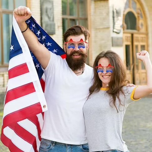 12Pcs American Flag Sunglasses Red White and Blue Star Glasses Patriotic Accessories 4th of July Party Supplies for Women Men in Saudi Arabia