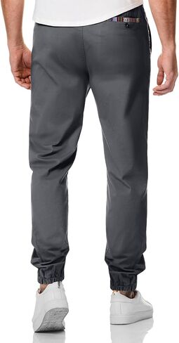 JMIERR Mens Casual Joggers Pants Cotton Drawstring Chino Hiking Pants Outdoor Twill Track Sweatpants with Pockets in Saudi Arabia