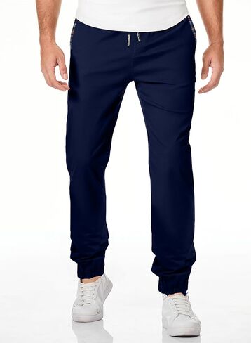 JMIERR Mens Casual Joggers Pants Cotton Drawstring Chino Hiking Pants Outdoor Twill Track Sweatpants with Pockets in Saudi Arabia