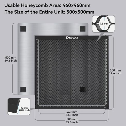 Honeycomb Laser Bed 400x400mm Steel Honeycomb Working Table for Laser Engraver, Honeycomb Panel with Metal Tray for Laser Cutting (Working Area: 400 x 400mm, 15.7 x 15.7 inch) in Saudi Arabia