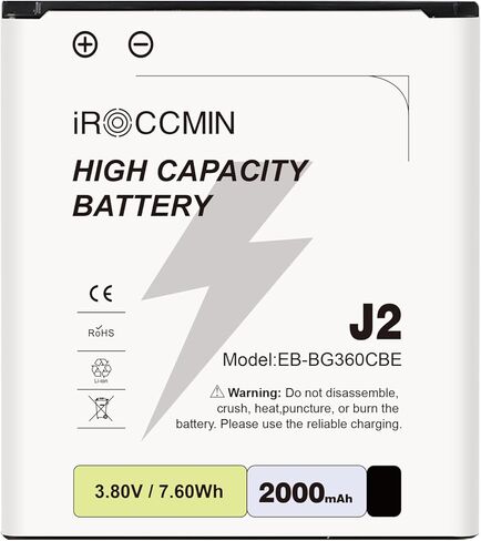 بطارية Galaxy J2، بطارية بديلة عالية السعة 2000 مللي أمبير في الساعة لهاتف Samsung Galaxy J2 G360 G360P G360T G360L G360V G360AZ G360M G360T1،EB-BG360CBE in Kuwait