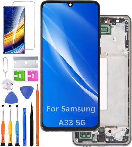 for Samsung A33 5G Screen Replacement with Frame (Incell) for Samsung A336E A336B A336M LCD Display Touch Digitizer Assembly with Repair Part Tools(Without Fingerprint) in Saudi Arabia