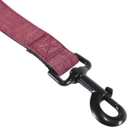 مقود الكلاب التجاري من HOOEY، مقود متين مصنوع من البوليستر المكون من طبقتين ومقود وجه من القماش للكلاب، عنابي/أسود، 6 بوصات in Kuwait