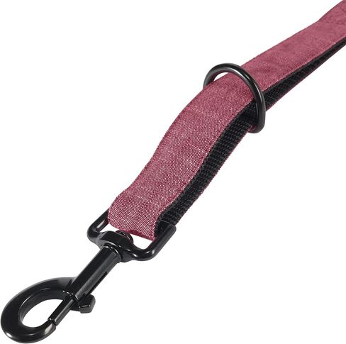 مقود الكلاب التجاري من HOOEY، مقود متين مصنوع من البوليستر المكون من طبقتين ومقود وجه من القماش للكلاب، عنابي/أسود، 6 بوصات in Kuwait