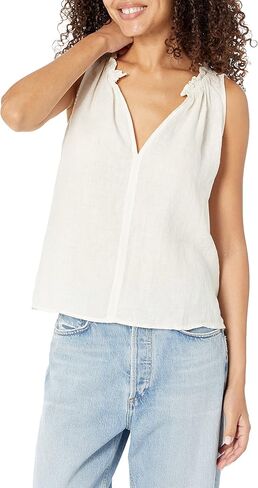 Velvet by Graham & Spencer Women's Zoey Woven Linen Top in Saudi Arabia