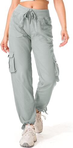 سراويل كارجو للسيدات خفيفة الوزن للركض سريعة الجفاف بعامل حماية من الأشعة فوق البنفسجية 50 للسفر والجولف وسفاري والتنزه سيرًا على الأقدام in Kuwait