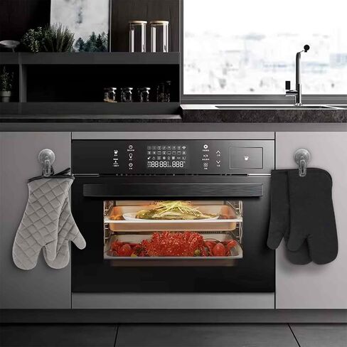 NHO Ovent Mitt Hanger - Twist Lock Suction Clips for Kitchen Stove Gloves - Hooks for Door - Towels Holder for Bathroom - Hanging Stuff for Cabinet Fridge Refrigerator - Black in Saudi Arabia
