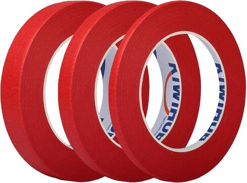 3 Pack White Painters Tape 0.25", 0.5", 0.7" x 55 Yard - Easy Removal Narrow Finishing Masking Tape Painting Tape Pinstripe Tape for Home, Office, School, DIY Art, Crafts in Saudi Arabia