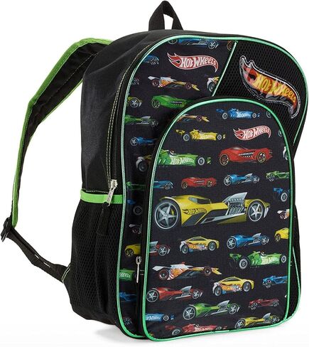 Hot Wheels Backpack for Boys - Bundle with 16" Hot Wheels Backpack Plus Cars and Trucks Stickers (Hot Wheels School Supplies) in Saudi Arabia