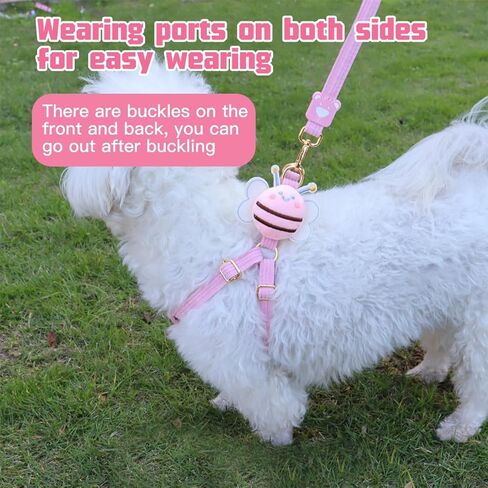 Triangle Leashes Set Pet Walking Training Pet Summer Set with Bee Adjustable for Small Medium Large Dogs Cute Dog Harness Puppy Harness Small Dog Vest for Girl Easy Control Dog Vest Harness（Purple,L） in Saudi Arabia