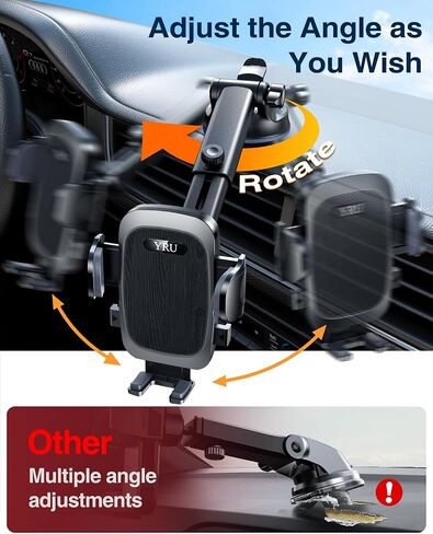 2024 Best Car Phone Holder Mount【Over 80LBS Strongest Suction & Hook Vent 】Cell Phone Holder Dashboard Windshield Vent Cell Automobile Cradles Truck Stand for iPhone 15 Pro Max 14 13 Samsung Black in Saudi Arabia