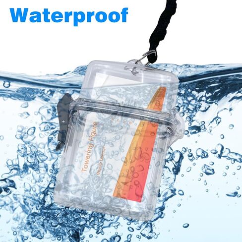 3 Pack Waterproof ID Card Badge Holder Case, Clear Waterproof Sports Card Holder with Lanyard for ID Badges and Keys Cards Coin, Durable Locker Dry Box(Clear, Blue, Gray) in Saudi Arabia