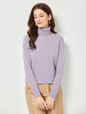 Women's Long Sleeve Turtleneck Sweaters Fall Ribbed Slim Fit Knit Shirt Basic Pullover Sweater Tops in Saudi Arabia