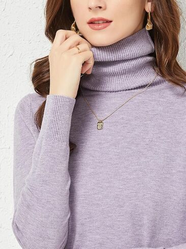 Women's Long Sleeve Turtleneck Sweaters Fall Ribbed Slim Fit Knit Shirt Basic Pullover Sweater Tops in Saudi Arabia