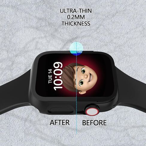 حافظة مكونة من 4 قطع متوافقة مع Apple Watch Series 8 وSeries 7 مقاس 45 ملم مع واقي شاشة من الزجاج المقوى، غطاء واقٍ صلب رفيع للغاية مقاوم للخدش لساعة iWatch in Kuwait