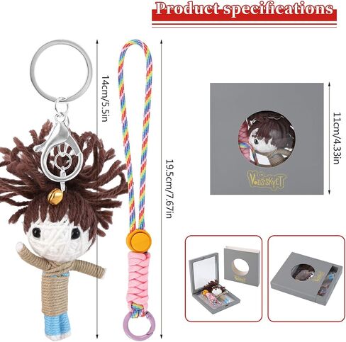 Handcrafted Woolen Doll Keychain - Handmade Charm for Backpack, Luggage, Car Mirrors and Keys-Brown Haired Girl Doll in Saudi Arabia