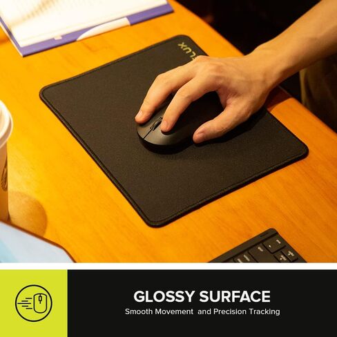 لوحة ماوس DeLUX مضادة للانزلاق - مقاومة للماء ومضادة للاهتراء وسطح لامع - مثالية للمكتب والكمبيوتر المحمول والألعاب - MP56 أسود in Kuwait