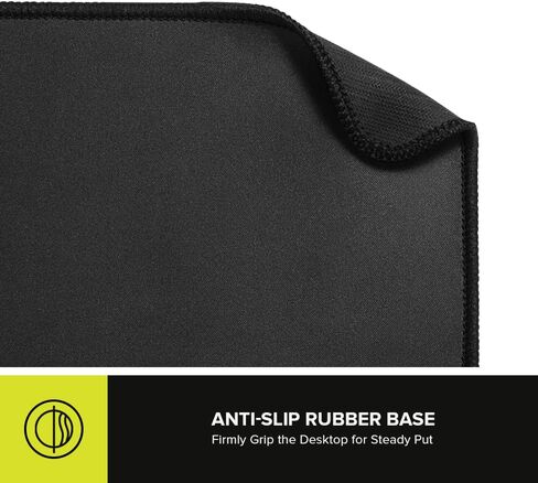 لوحة ماوس DeLUX مضادة للانزلاق - مقاومة للماء ومضادة للاهتراء وسطح لامع - مثالية للمكتب والكمبيوتر المحمول والألعاب - MP56 أسود in Kuwait