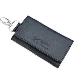 Mens Genuine Leather Car Key Wallet (Black)
