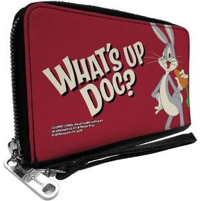Buckle-Down Women's PU Zip Around Wallet Rectangle-Bugs Bunny, 7.5"x4.5"