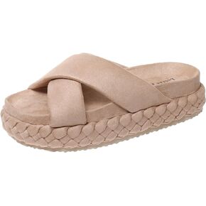 Pierre Dumas Mali-1 Women's Platform Footbed Support Slide Cross Strap Sandal for Women