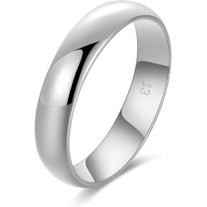 MYSTCODE 925 Sterling Silver Rings High Polished Plain Dome Rust-proof Comfortable Fashion Wedding Band Rings for Women Men & Girls, Ring Size 6-8 in Saudi Arabia