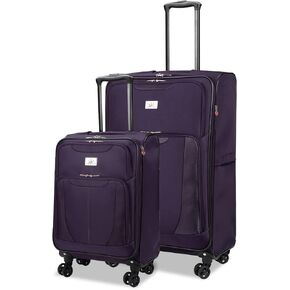 Verdi Softside Expandable Luggage with Spinner Wheels, color, 2-Piece Suitcase Set (20/24) purple