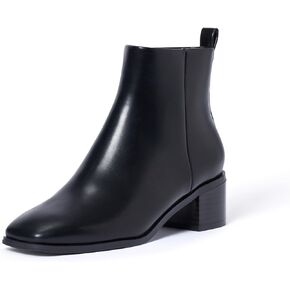 GENSHUO Ankle Boots for Women 2 Inch Low Chunky Heeled Square Toe Booties with Side Zipper Fall Winter Fashion Comfy Block Chelsea Boots