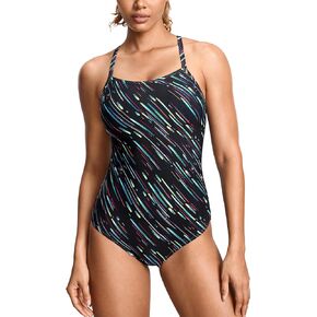 SYROKAN Women's Athletic One Piece Swimsuit Competitive Sport Swimwear Adjustable Straps Bathing Suit