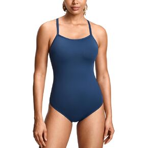 SYROKAN Women's Athletic One Piece Swimsuit Competitive Sport Swimwear Adjustable Straps Bathing Suit