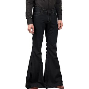 LMALMA Men's Bell Bottom Flares Jeans Stretchy 60s 70s Bootcut Pants Disco Trousers