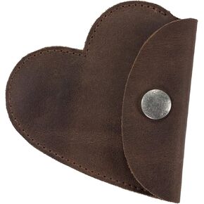Heather's, Heart Shape Coin Purse Handmade from Full Grain Leather (Bourbon Brown) in Kuwait