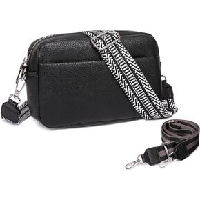 Small Shoulder Crossbody Bag for Women Vegan Leather Handbag Purse Triple Zip Wallet Purse Trendy Bag