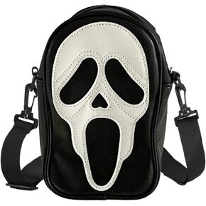 Halloween Pumpkin Crossbody Bag, Pu Leather Novelty Ghost Purse Cute Spooky Season Gothic Shoulder Bag for Women